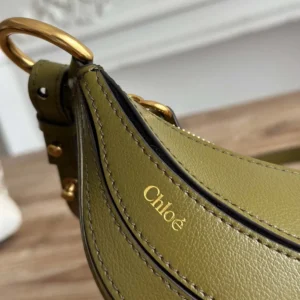 Chloe Women Banana Cross-body Bag in Grained Calfskin-Dark Green