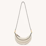 Chloe Women Banana Cross-body Bag in Grained Calfskin-White