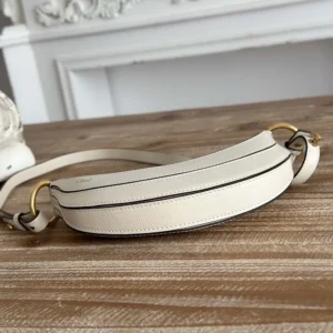 Chloe Women Banana Cross-body Bag in Grained Calfskin-White
