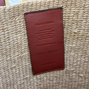 Chloe Women Large Horse Medal basket bag in Natural Fibers-Brown