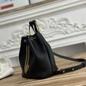 Chloe Women Small Bracelet Backpack in Grained Leather-Black