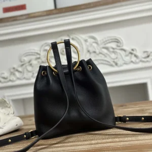 Chloe Women Small Bracelet Backpack in Grained Leather-Black
