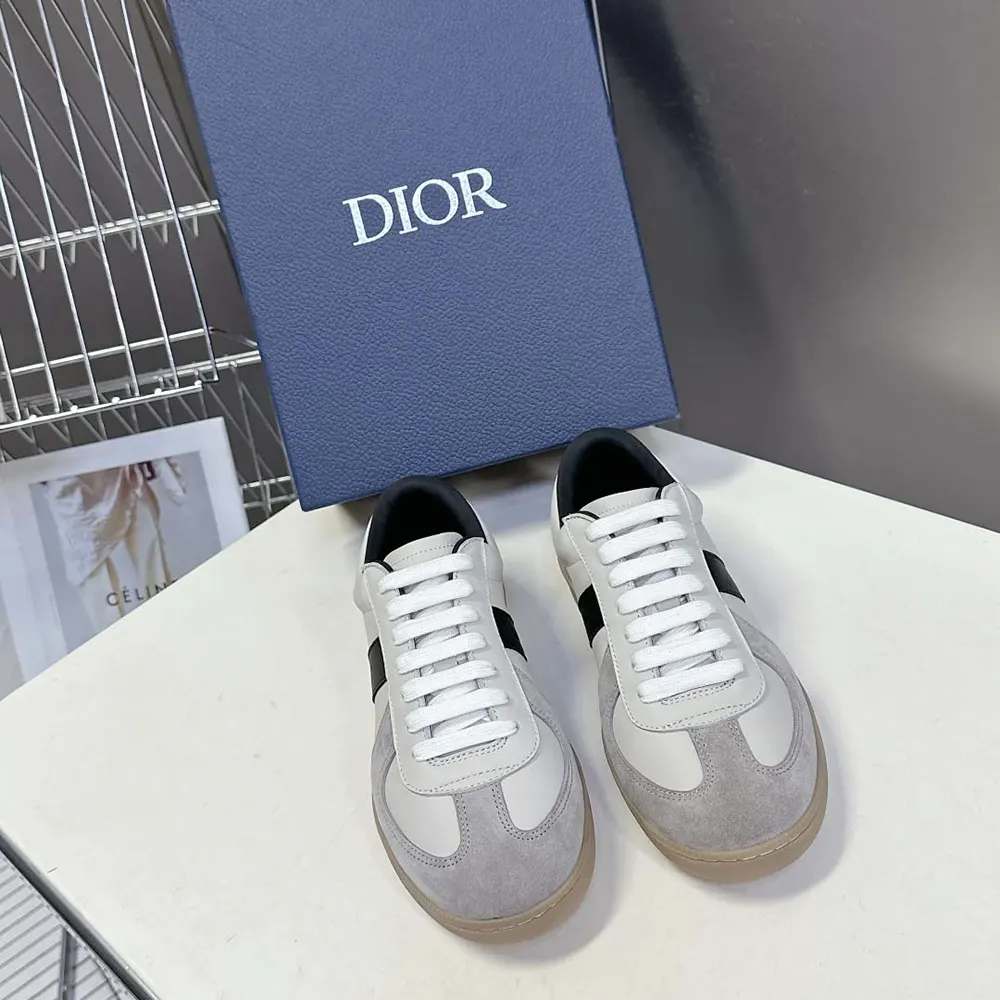Dior Men B01 Matchpoint Sneaker Black and White Smooth Calfskin with Gray Suede 2 Dior Men B01 Matchpoint Sneaker Black and White Smooth Calfskin with Gray Suede