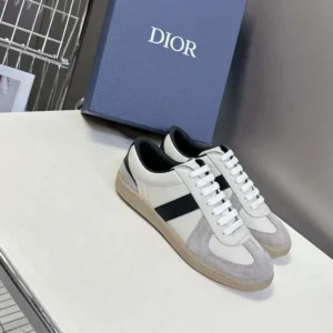 Dior Men B01 Matchpoint Sneaker Black and White Smooth Calfskin with Gray Suede