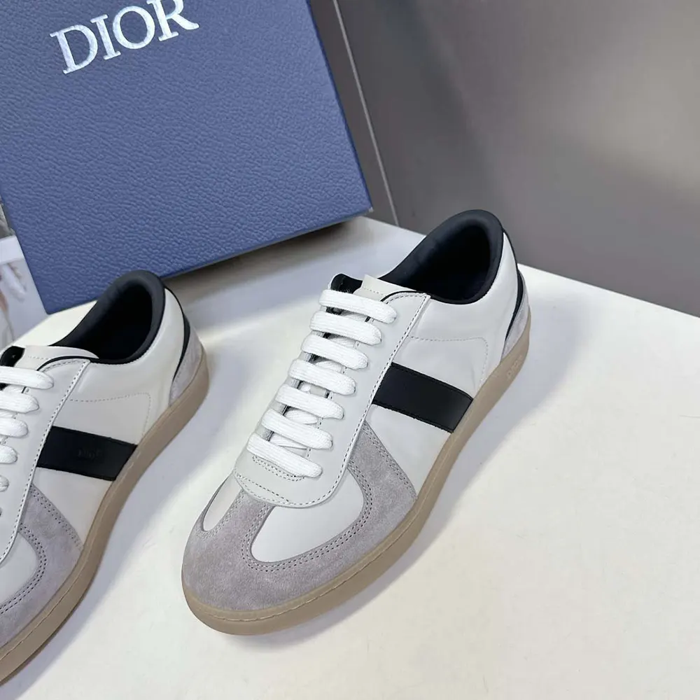 Dior Men B01 Matchpoint Sneaker Black and White Smooth Calfskin with Gray Suede 5 Dior Men B01 Matchpoint Sneaker Black and White Smooth Calfskin with Gray Suede