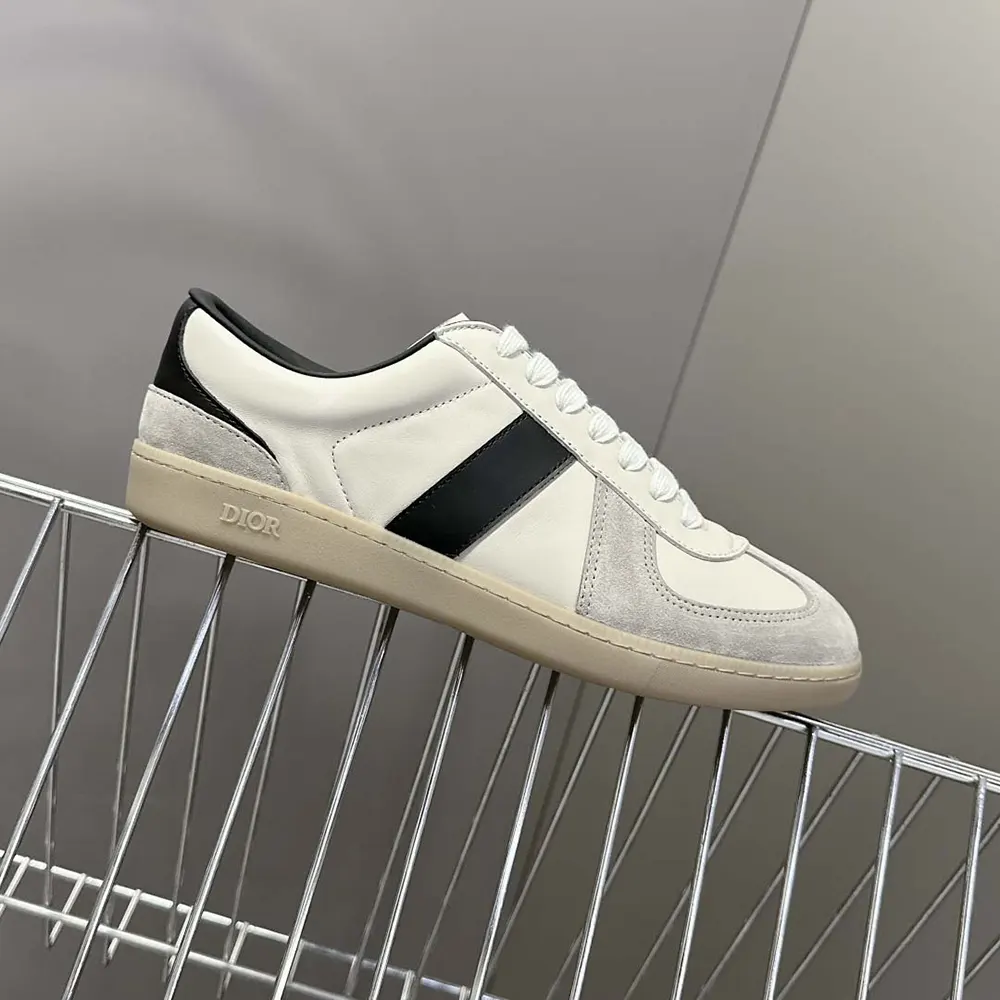 Dior Men B01 Matchpoint Sneaker Black and White Smooth Calfskin with Gray Suede 9 Dior Men B01 Matchpoint Sneaker Black and White Smooth Calfskin with Gray Suede