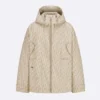 Dior Men Hooded Jacket Beige Technical Jacquard Taffeta with Dior Oblique Motif