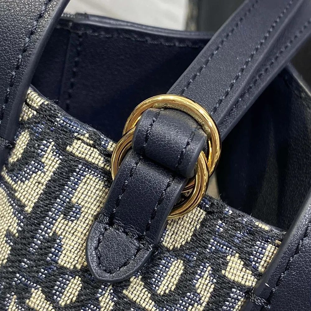 Dior Women Medium Signature Bucket Bag Blue Dior Oblique Jacquard and Smooth Calfskin 8 Dior Women Medium Signature Bucket Bag Blue Dior Oblique Jacquard and Smooth Calfskin