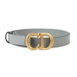 Dior Women Saddle Belt Gray Ultrasoft Calfskin 20 MM