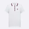 Dior Women Vibe Polo Shirt White Cotton-Blend Jersey with Three-Tone Signature