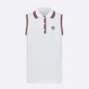 Dior Women Vibe Tank Top White Cotton-Blend Jersey with Three-Tone Signature