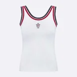 Dior Women Vibe Tank Top White Technical Mesh with Three-Tone Signature