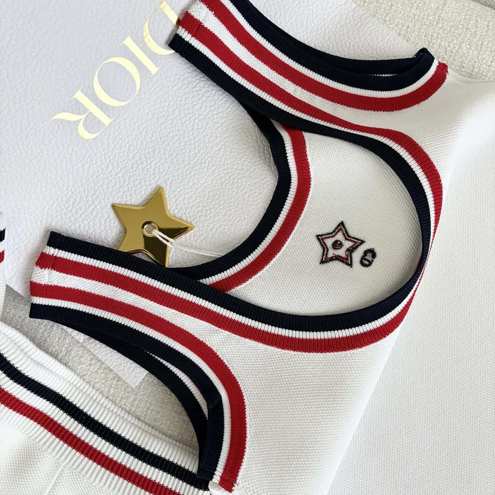 Dior Men Vibe Tank Top White Technical Mesh with Three-Tone Signature 4 Dior Women Vibe Tank Top White Technical Mesh with Three-Tone Signature