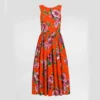 Dolce Gabbana D&G Women Cotton Calf-length Babydoll Dress with Rose Print