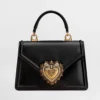 Dolce Gabbana D&G Women Small Smooth Calfskin Devotion Bag-Black