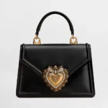 Dolce Gabbana D&G Women Small Smooth Calfskin Devotion Bag-Black
