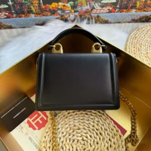Dolce Gabbana D&G Women Small Smooth Calfskin Devotion Bag-Black
