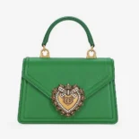 Dolce Gabbana D&G Women Medium Smooth Calfskin Devotion Bag-Green