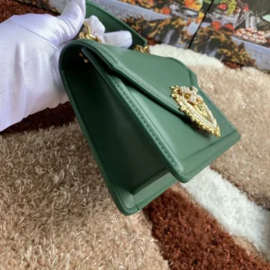 Dolce Gabbana D&G Women Medium Smooth Calfskin Devotion Bag-Green