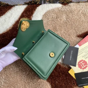 Dolce Gabbana D&G Women Medium Smooth Calfskin Devotion Bag-Green