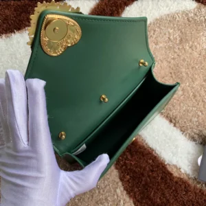 Dolce Gabbana D&G Women Medium Smooth Calfskin Devotion Bag-Green