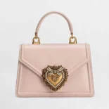 Dolce Gabbana D&G Women Medium Smooth Calfskin Devotion Bag-Pink