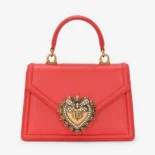 Dolce Gabbana D&G Women Medium Smooth Calfskin Devotion Bag-Red