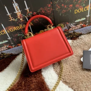 Dolce Gabbana D&G Women Medium Smooth Calfskin Devotion Bag-Red