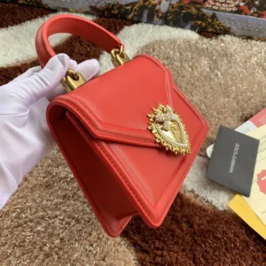 Dolce Gabbana D&G Women Medium Smooth Calfskin Devotion Bag-Red