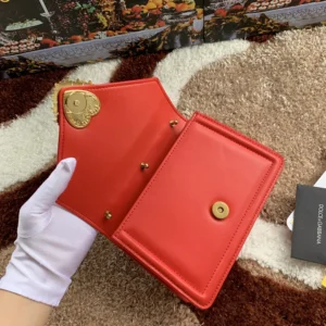 Dolce Gabbana D&G Women Medium Smooth Calfskin Devotion Bag-Red