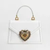Dolce Gabbana D&G Women Medium Smooth Calfskin Devotion Bag-White 11 Dolce Gabbana D&G Women Medium Smooth Calfskin Devotion Bag-White