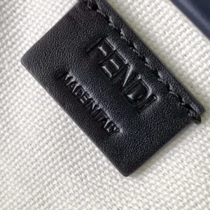 Fendi Women Baguette Mini Canvas Bag with Multicolor FF Embroidery
