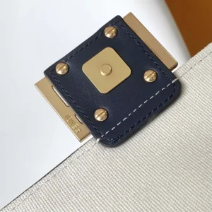 Fendi Women Baguette Mini Canvas Bag with Multicolor FF Embroidery
