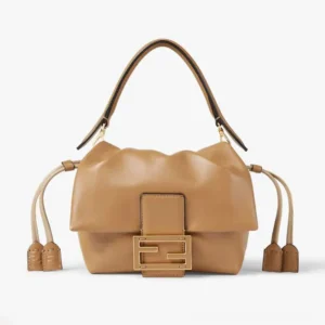 Fendi Women Mamma Baguette Small Cappuccino Nappa Leather Mini-bag