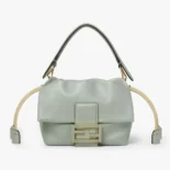 Fendi Women Mamma Baguette Small Matcha Green Nappa Leather Mini-bag