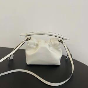 Fendi Women Mamma Baguette Small White Nappa Leather Mini Bag