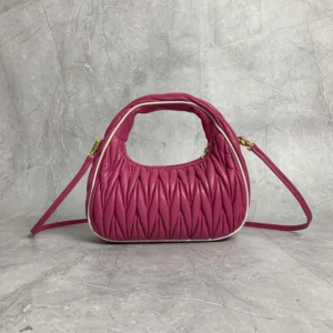 Fendi Women Wander Matelassé Nappa Leather Bag-Pink/White