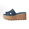 Hermes Women Eze 30 Sandal-Navy H232150ZQ8