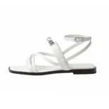 Hermes Women June Sandal in Calfskin-White H242104Zv90360