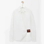 Loewe Women Draped Shirt in Cotton-White