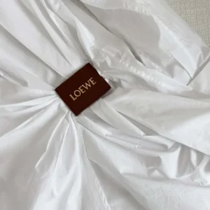 Loewe Women Draped Shirt in Cotton-White