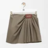 Loewe Women Draped Skirt in Cotton and Silk-Khaki Brown