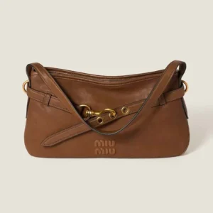 Miu Miu Women Aventure Nappa Leather Bag-Brown 5BC182