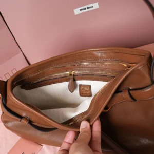 Miu Miu Women Aventure Nappa Leather Bag-Brown 5BC182
