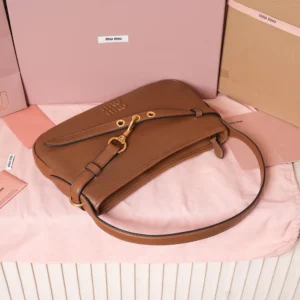 Miu Miu Women Aventure Nappa Leather Bag-Brown 5BC182