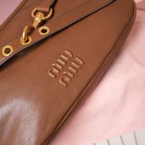 Miu Miu Women Aventure Nappa Leather Bag-Brown 5BC182