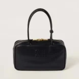 Miu Miu Women Beau Leather Top-handle Bag-Black 5BB172