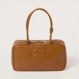 Miu Miu Women Beau Leather Top-handle Bag-Brown 5BB172
