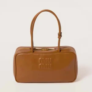 Miu Miu Women Beau Leather Top-handle Bag-Brown 5BB172