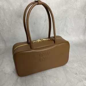 Miu Miu Women Beau Leather Top-handle Bag-Brown 5BB172